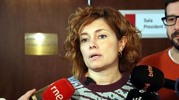 La presidenta del grup municipal d'ERC a l'Ajuntament de Barcelona, Elisenda Alamany, en una atenci a mitjans. | ACN