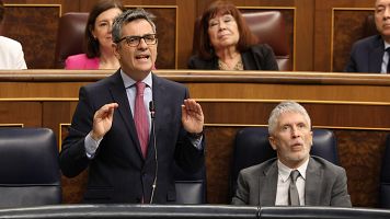 El ministro de Presidencia, Justicia y Relaciones con las Cortes, Félix Bolaños, en la sesión de control al Gobierno en el Congreso