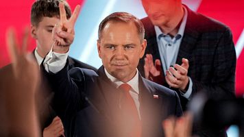 El candidato presidencial polaco Karol Nawrocki