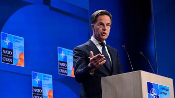 Mark Rutte, en rueda de prensa este lunes