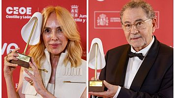 Teresa Helbig y Roberto Verino con sus Premios de la Academia de la Moda Espaola