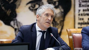 El ministro del Interior, Fernando Grande-Marlaska, comparece ante la Comisión de Interior de la Cámara Alta, a petición del PP, este jueves en el Senado.