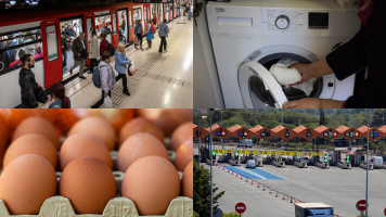 Un comboi del metro de Barcelona, una rentadora, una dotzena d'ous i el peatge troncal de Cubelles a la C-32.