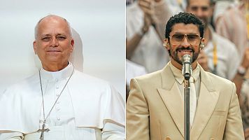 El papa recibi� a Bad Bunny en audiencia privada en el Santiago Bernab�u.