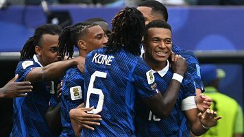 Kylian Mbapp� celebra un gol en el Francia - Irak del Mundial 2026