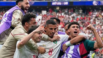 Azzedine Ounahi celebrando un gol en el Canad� - Marruecos del Mundial 2026