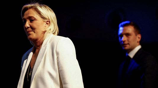 Le Pen junto a Bardella en una imagen de archivo
