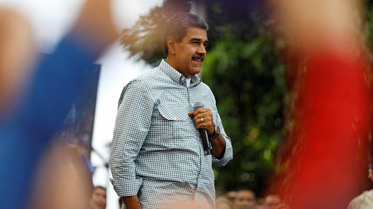 El presidente venezolano, Nicol�s Maduro, pronuncia un discurso en Caracas