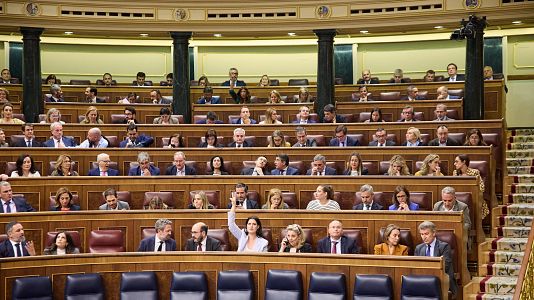 La bancada del PP vota durante una sesión plenaria, en el Congreso de los Diputados, a 20 de mayo de 2025