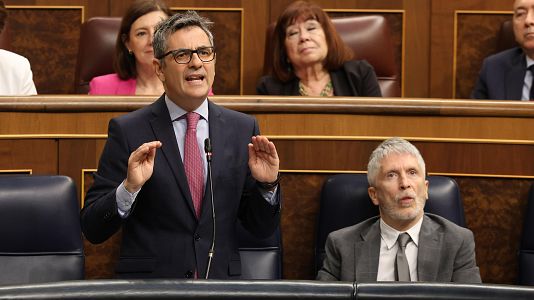 El ministro de Presidencia, Justicia y Relaciones con las Cortes, Félix Bolaños, en la sesión de control al Gobierno en el Congreso