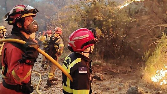 Extinción del incendio de Porto, en Zamora