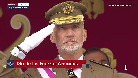 La bandera nacional cae durante el D�a de las Fuerzas Armadas