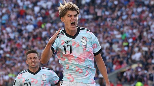 Ketelaere celebrando un gol en el Estados Unidos - B�lgica del Mundial 2026