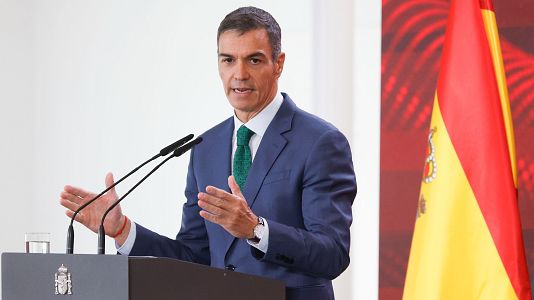 El presidente del Gobierno, Pedro S�nchez, durante la presentaci�n de un acto en Madrid.