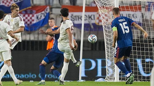 Foto del golazo de Merino en el 88' que decidi� el partido