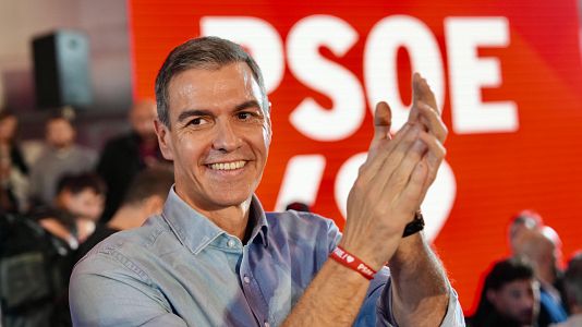 El presidente del Gobierno, Pedro S�nchez, durante un acto pol�tico de precampa�a.