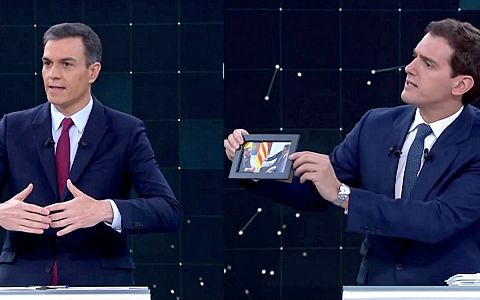 Pedro Snchez y Albert Rivera en un momento del debate