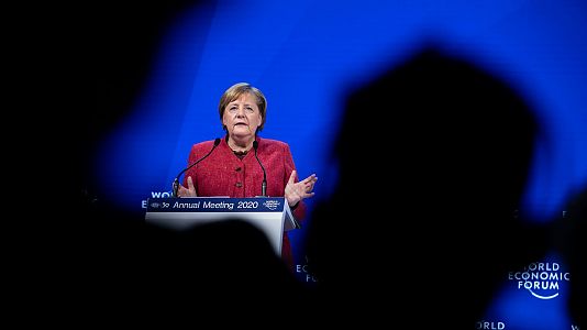 La canciller Angela Merkel comparece en el Foro Econmico Mundial