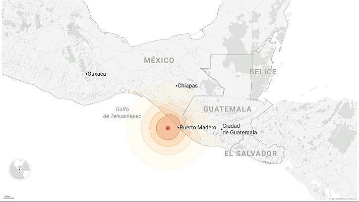 Un terremoto de 7,4 sacude la costa de M�xico cerca de Guatemala
