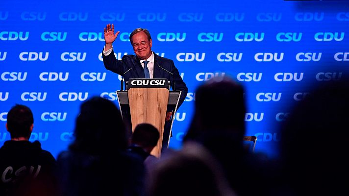 El conservador Armin Laschet durante la campa�a electoral