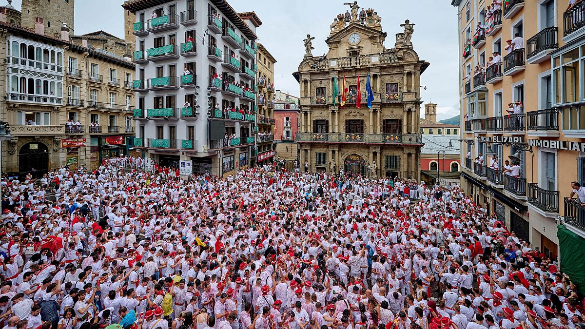 Chupinazo de los Sanfermines en Pamplona