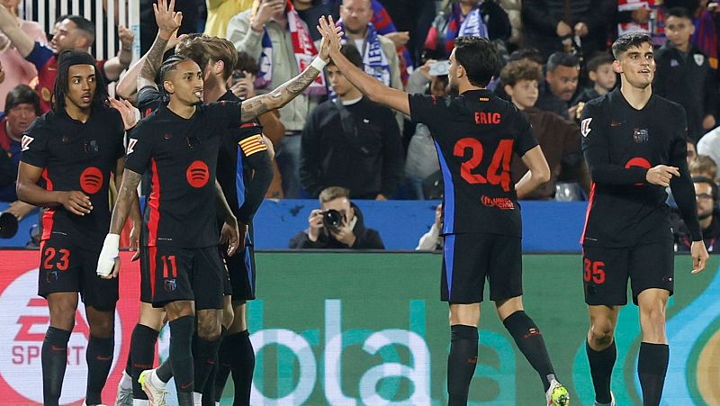 Legan�s - Barcelona, en directo: Los jugadores cul�s celebran el gol de su equipo