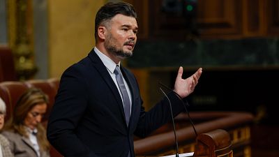 El portavoz de ERC, Gabriel Rufi�n toma el turno de palabra en el Congreso
