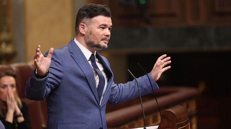 El portavoz de Esquerra Republicana de Catalunya, Gabriel Rufi�n, en el Congreso de los Diputados.