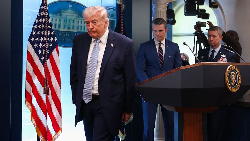 Donald Trump durante la comparecencia de este lunes en Washington