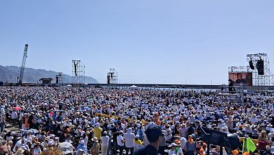 Acto multitudinario del papa en Tenerife
