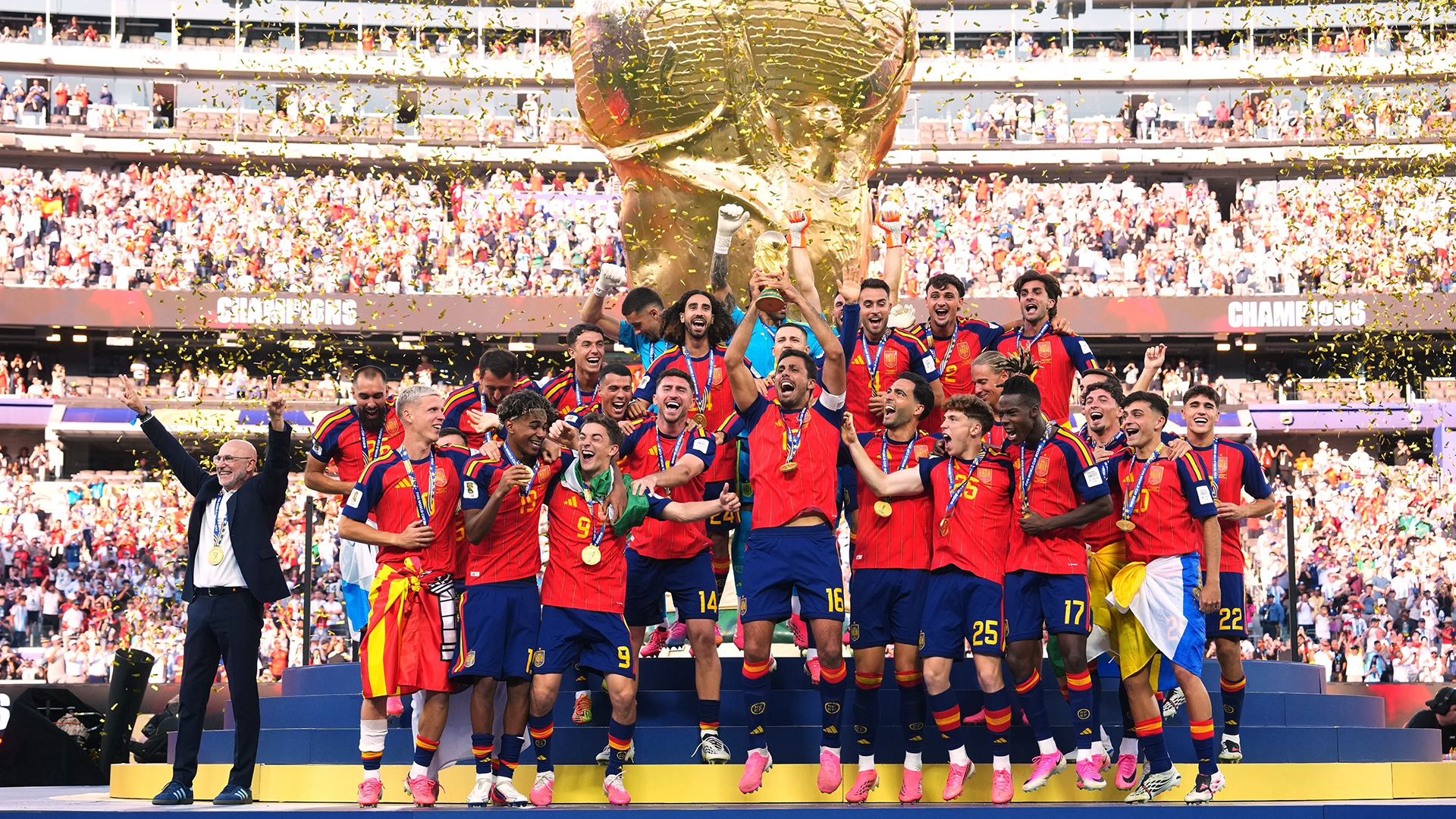 La celebración de la victoria de España La celebración de la victoria de España