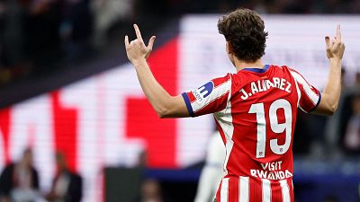 Juli�n �lvarez, tras marcar al Deportivo