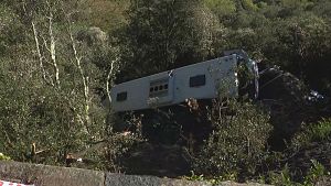 Punt de l'accident d'autob�s a Fogars de Moncl�s
