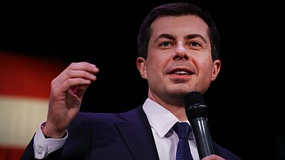Pete Buttigieg en un acto en New Hampshire