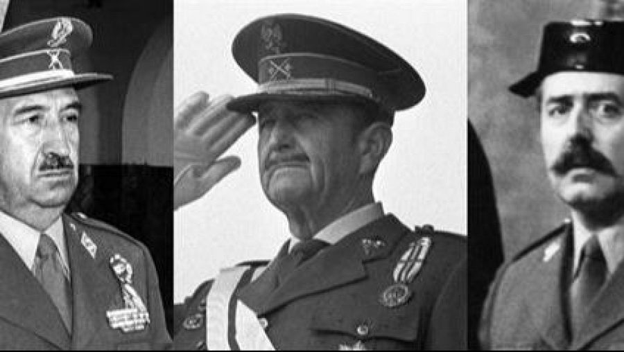 D'esquerra a dreta, el general Alfonso Armada, el tinent general Jaime Milans del Bosch i el tinent coronel de la Guàrdia Civil Antonio Tejero