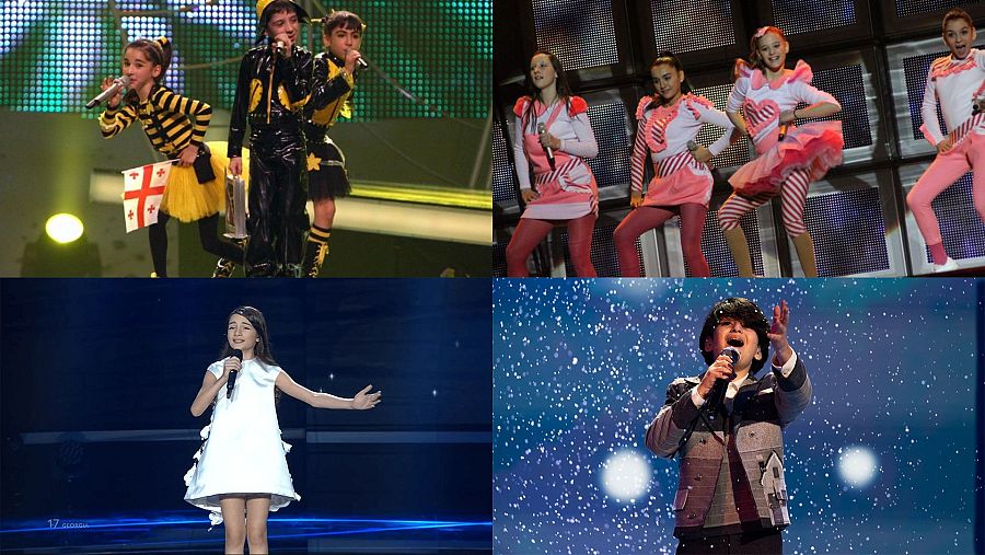 Victorias de Georgia en Eurovisión Junior 2008, 2011, 2016 y 2024.