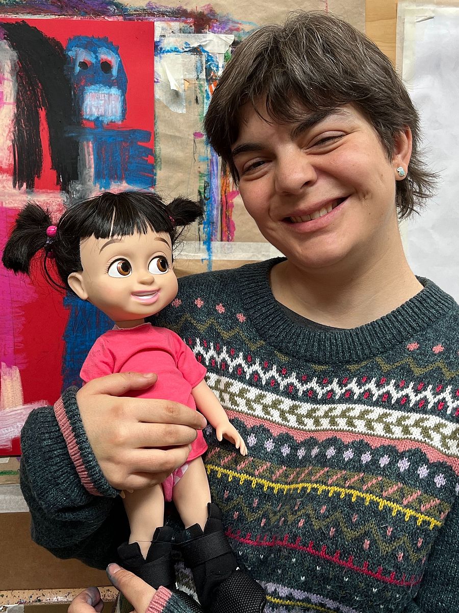 Olga Peña trabajando