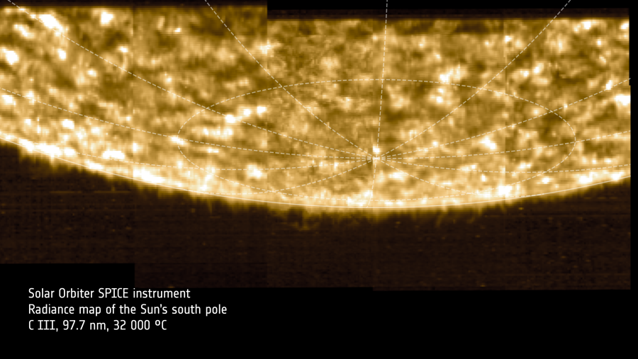 Vista del polo solar a través del SPICE