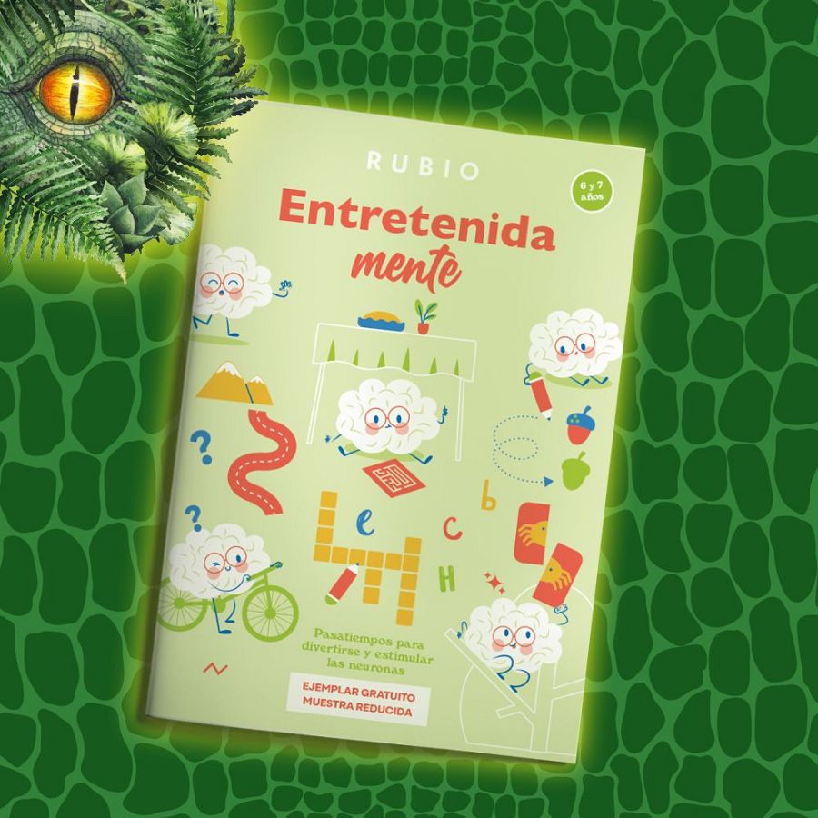 Cuaderno Rubio "Entretenida mente" (6-7 años): Nubes realizando actividades divertidas.  Pasatiempos para estimular las neuronas. Ejemplar gratuito.