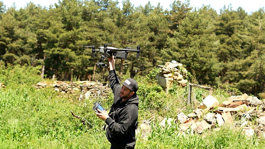 El dron de Valle Salvaje preparándose para volar