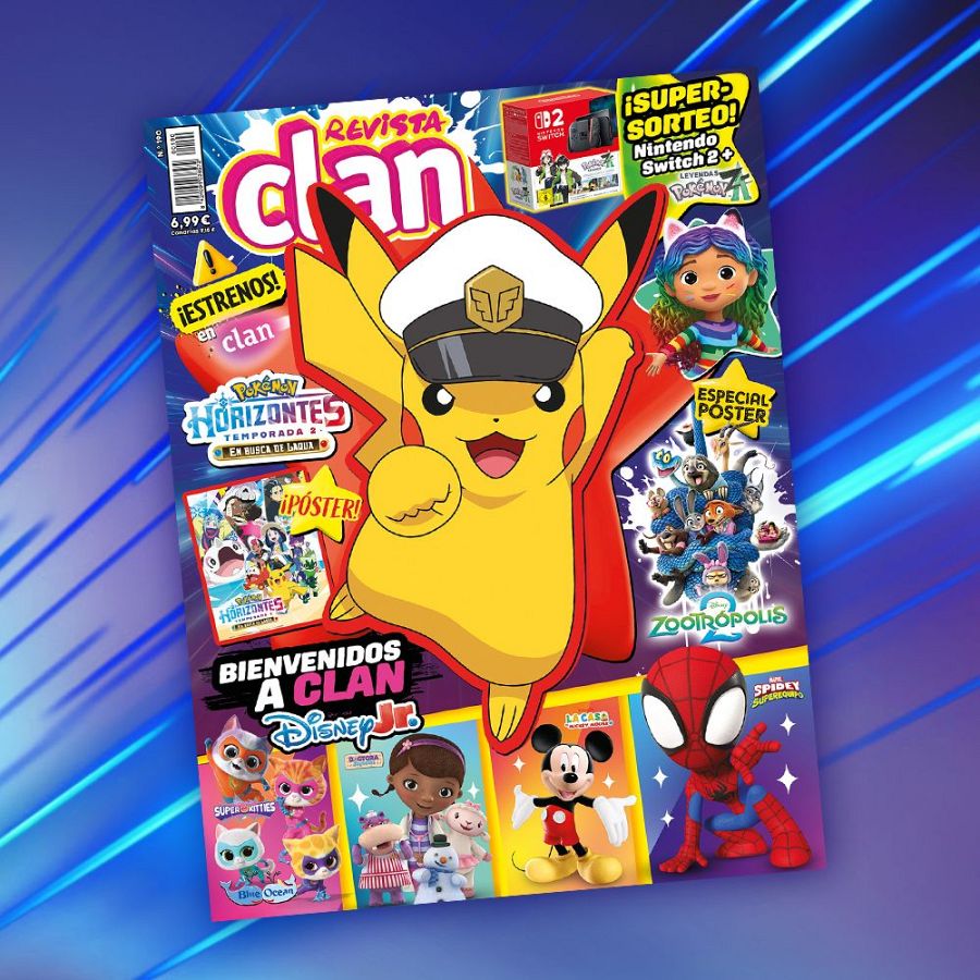 En la portada de la revista infantil, Pikachu, con un gorro, protagoniza la edición de noviembre de 2025. Se promocionan estrenos y la segunda temporada de una serie, además de un póster. Se incluyen personajes de otras series infantiles.