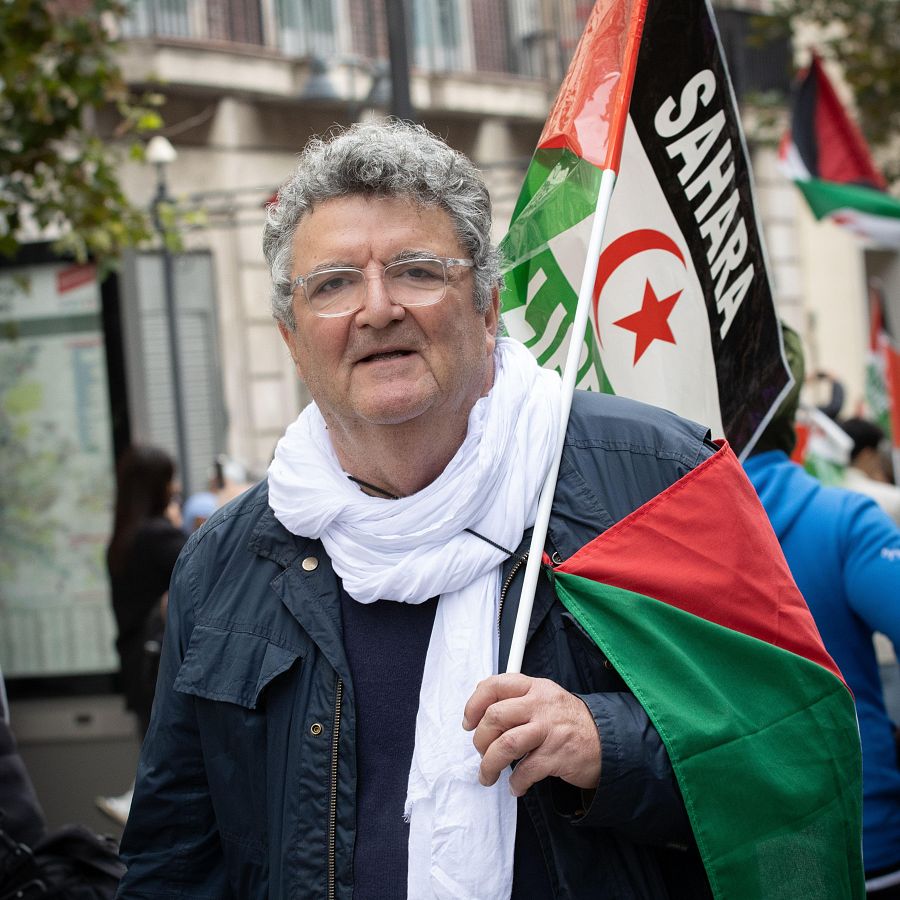 El arquitecto Pepe Taboada en una manifestación de apoyo al pueblo saharaui.
