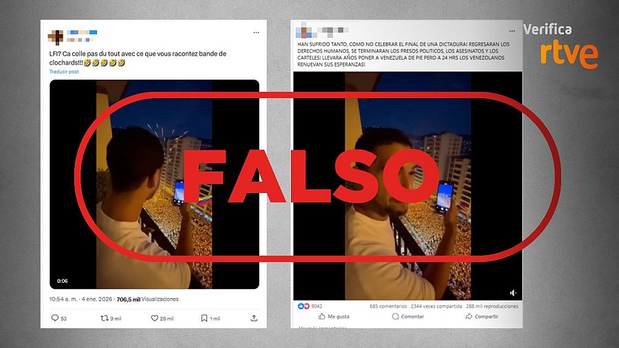 Mensajes de redes que difunden el vídeo creado con IA como si fuera real