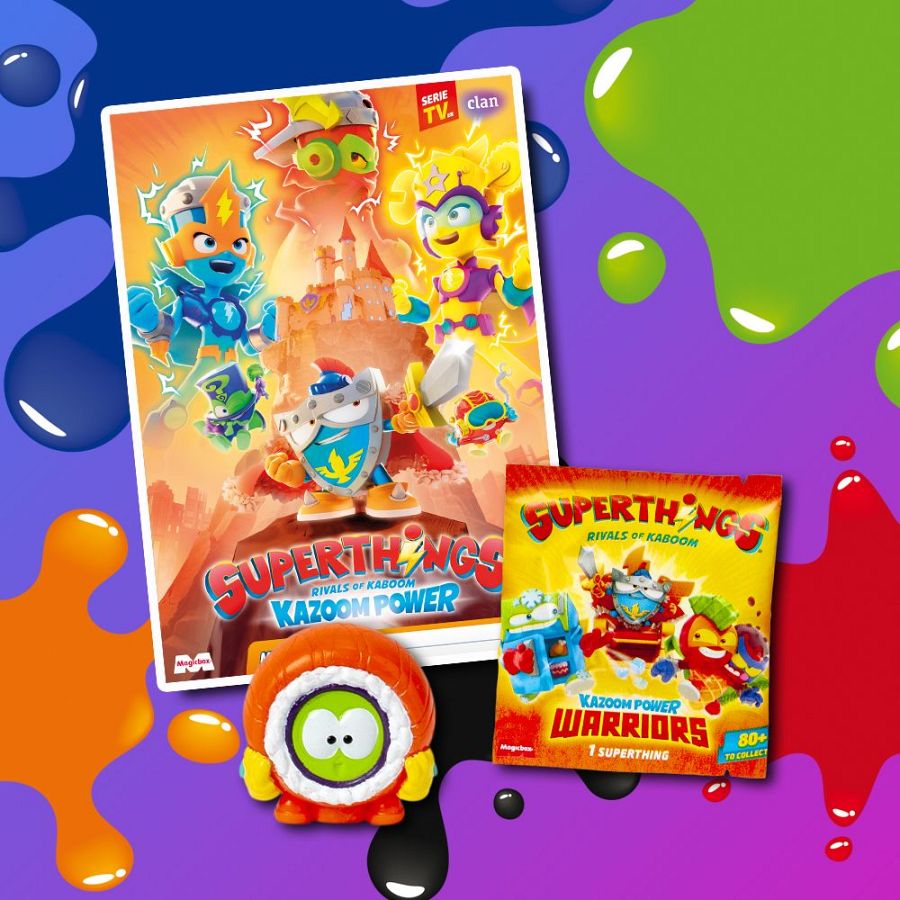Revista Clan Febrero 2026 - Regalo sobre Superthings Kazoom Power Warriors
