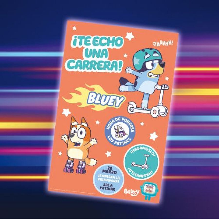 Revista Clan Marzo 2026 - Página Bluey aprente a patinar