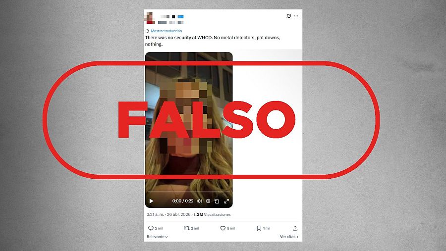 Mensaje que difunde la falsa idea de que no había detector de metales