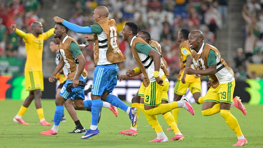 Los jugadores de Sudáfrica celebran su clasificación para los dieciseisavos de final del Mundial 2026