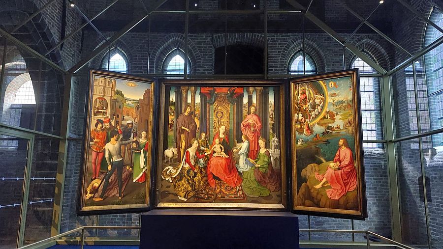 Tríptico de Juan Bautista y Juan Evangelista de Hans Memling (1474-1479) Museo Hospital de San Juan (Brujas)