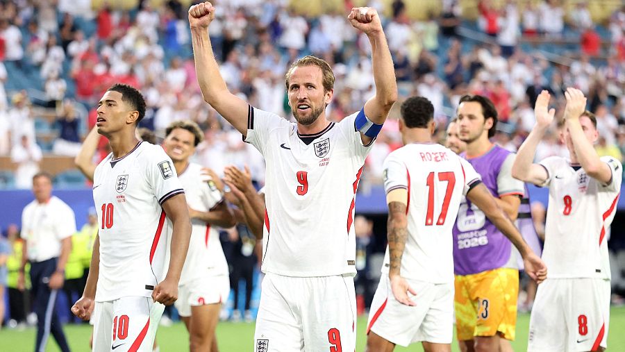 Harry Kane celebra el pase a semifinales de Inglaterra contra Noruega