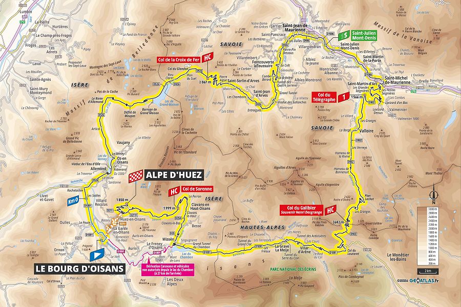 Tour de Francia 2026: mapa del recorrido de la etapa 20